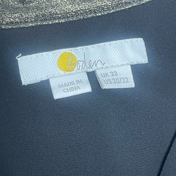 Boden | Gold Metallic Ruffle Collared Blouse Lightweight Top Party Event - Picture 3 of 8